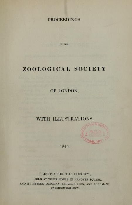 Media type: text; Pfeiffer 1849 Description: Proceedings of the Zoological Society of London, 1849;